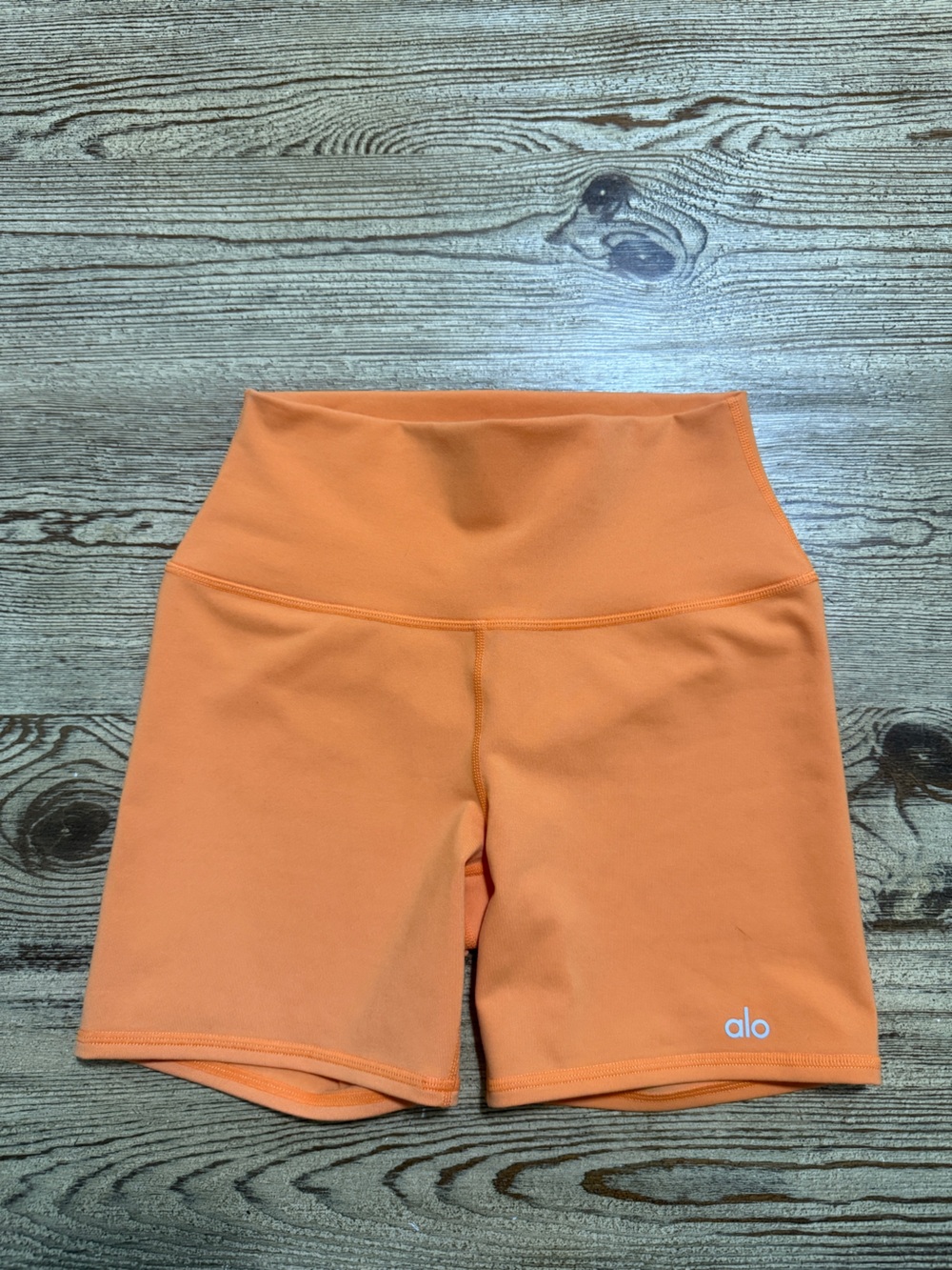 ALO Yoga High-Rise Orange Bike Shorts